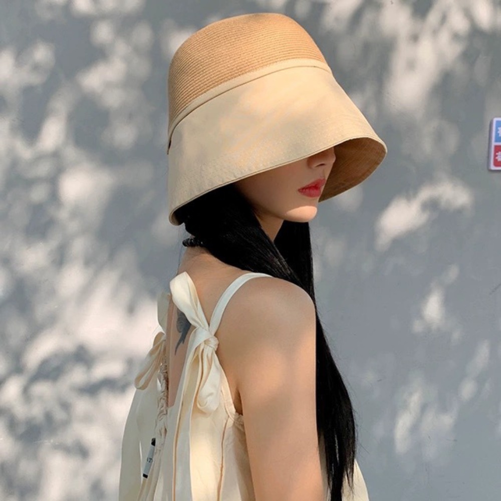 Bucket Hat Straw - Chapeaux de soleil pliables, chapeau bob
