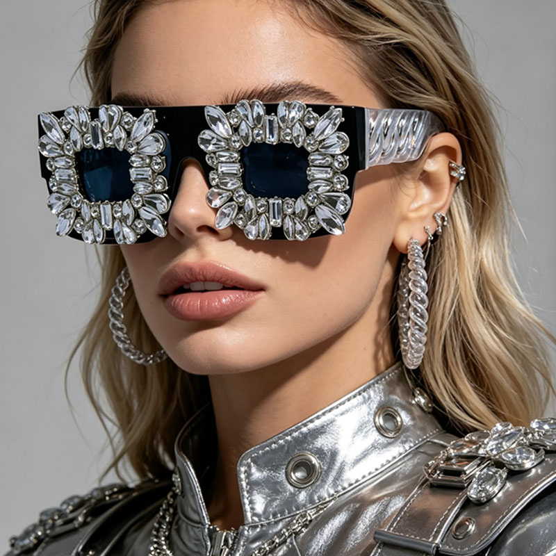 Lunettes carrées à strass exag - Sunglass Retainer Cord avis et prix